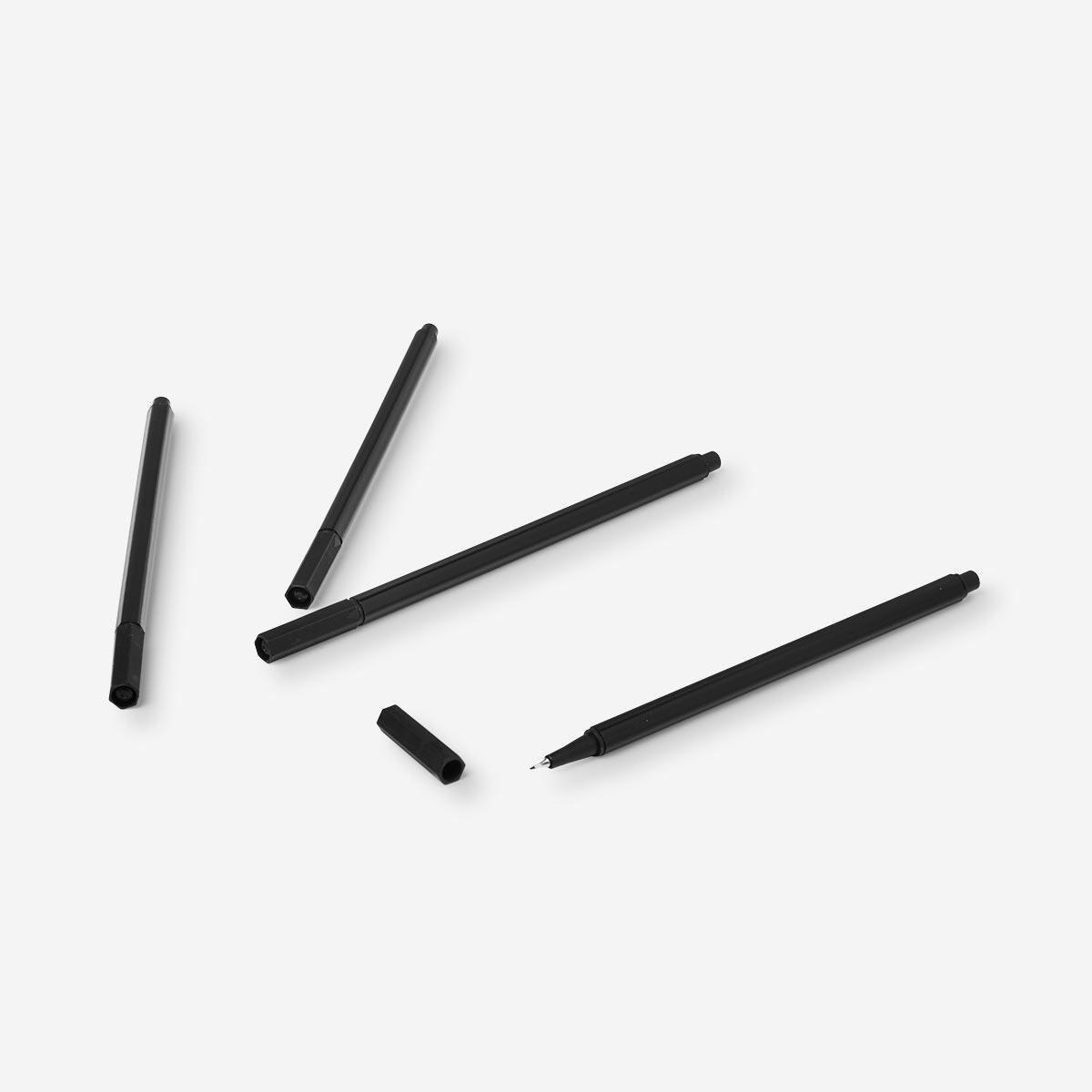 Black felt pens