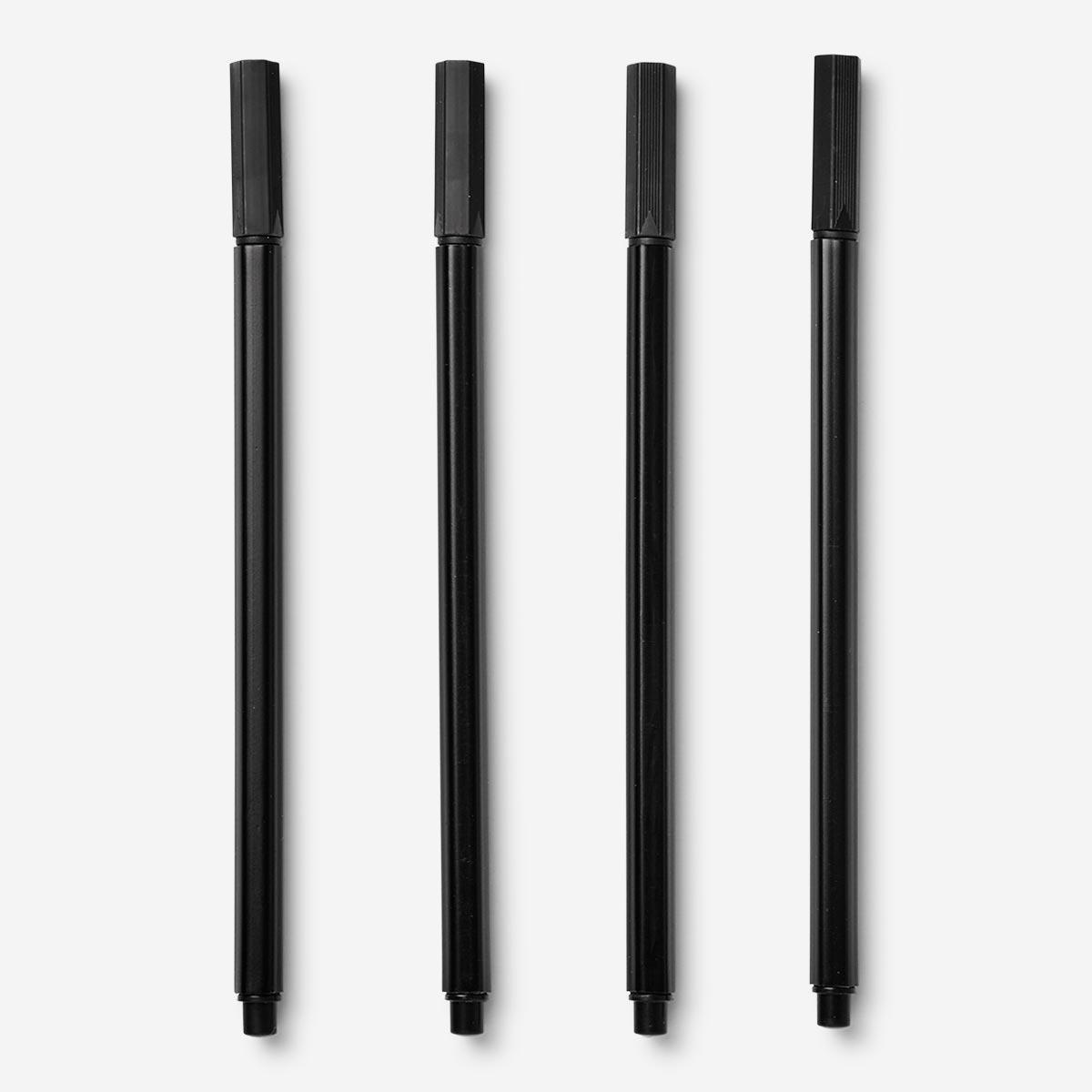 Black felt pens