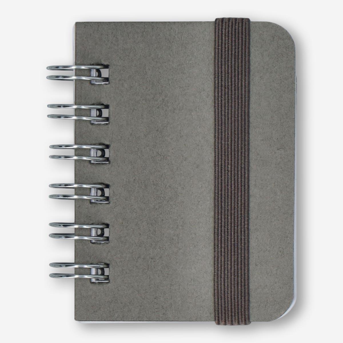 Grey notebook with elastic band