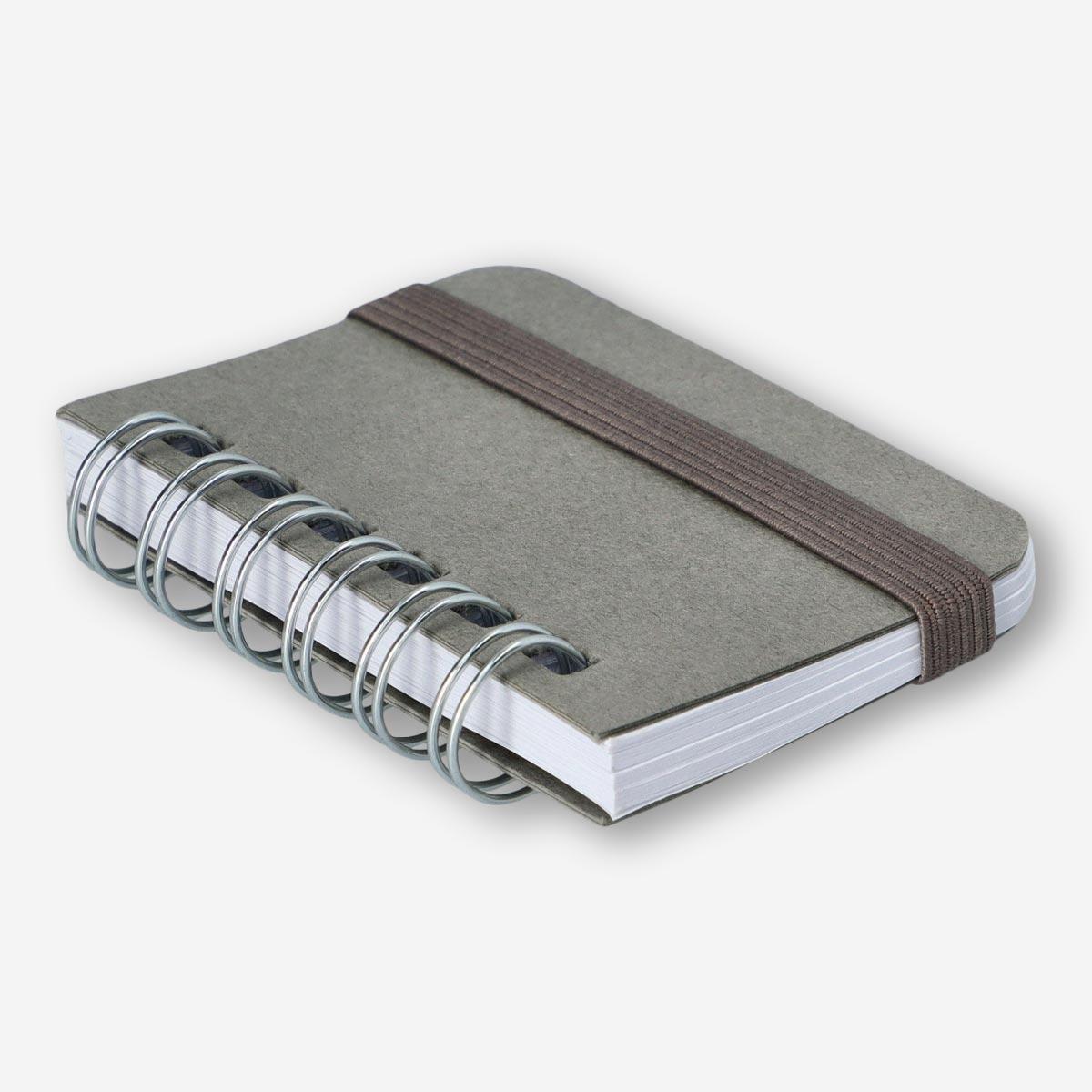 Grey notebook with elastic band