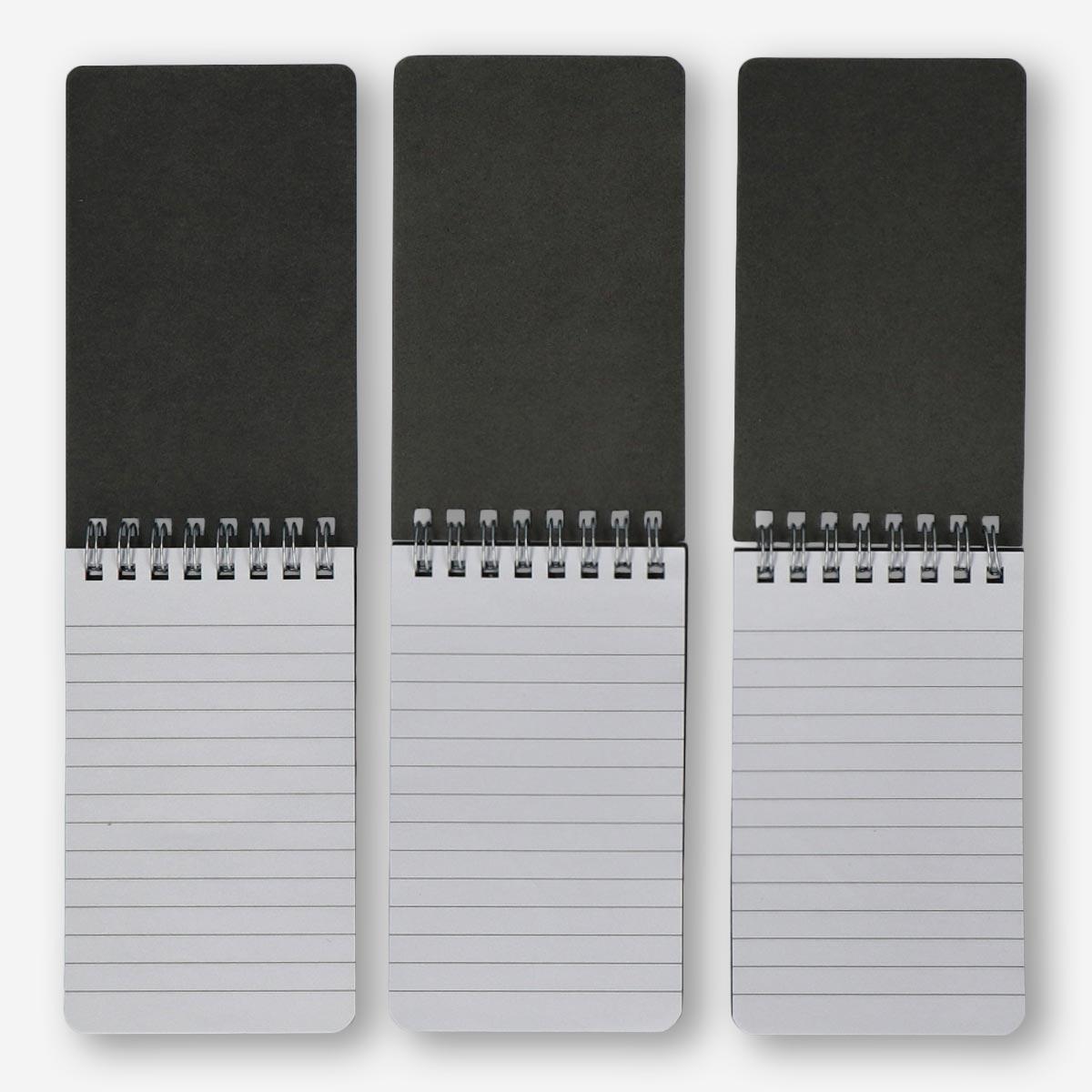 Black lined paper notepad