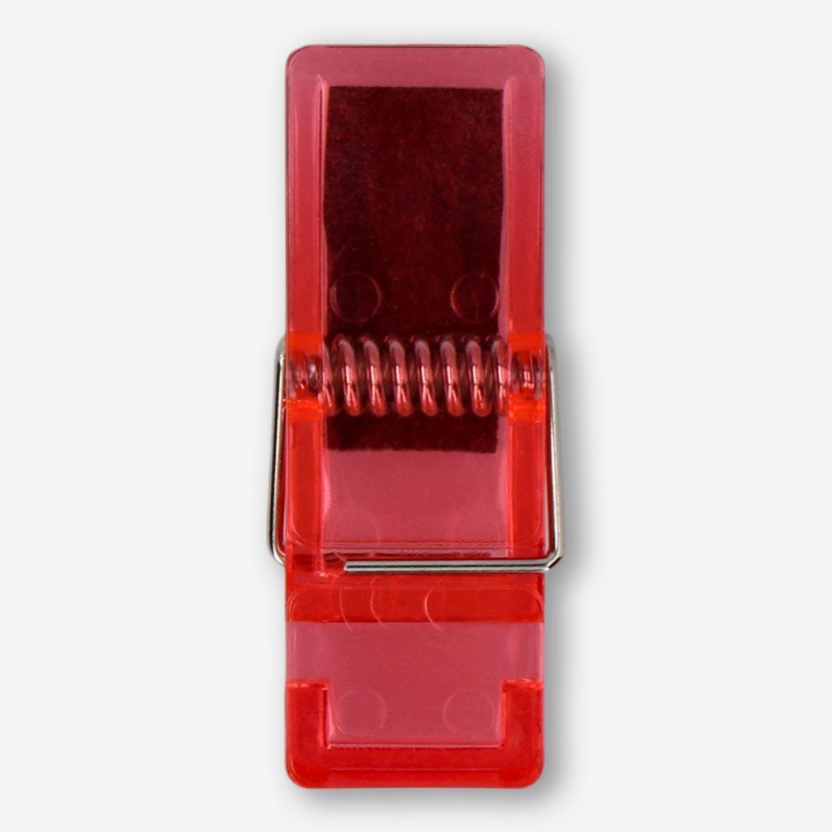 Red clip with magnet