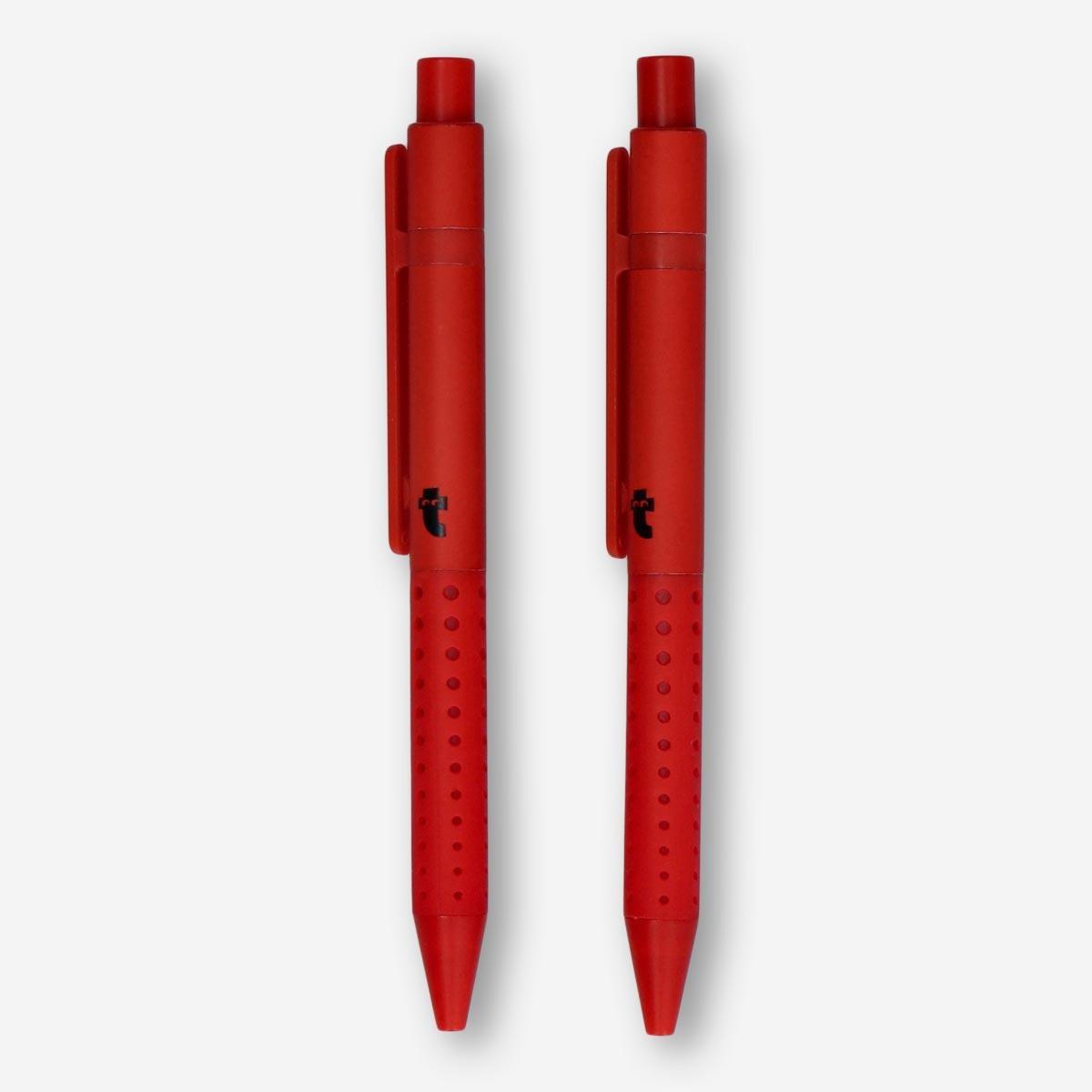 Red gel pens