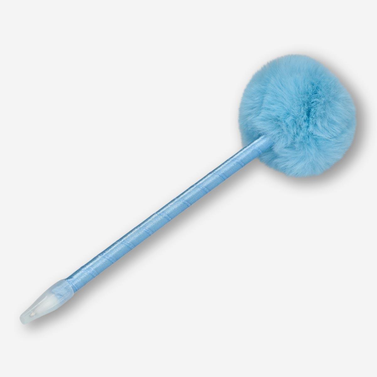 Blue pom-pom ballpoint pen