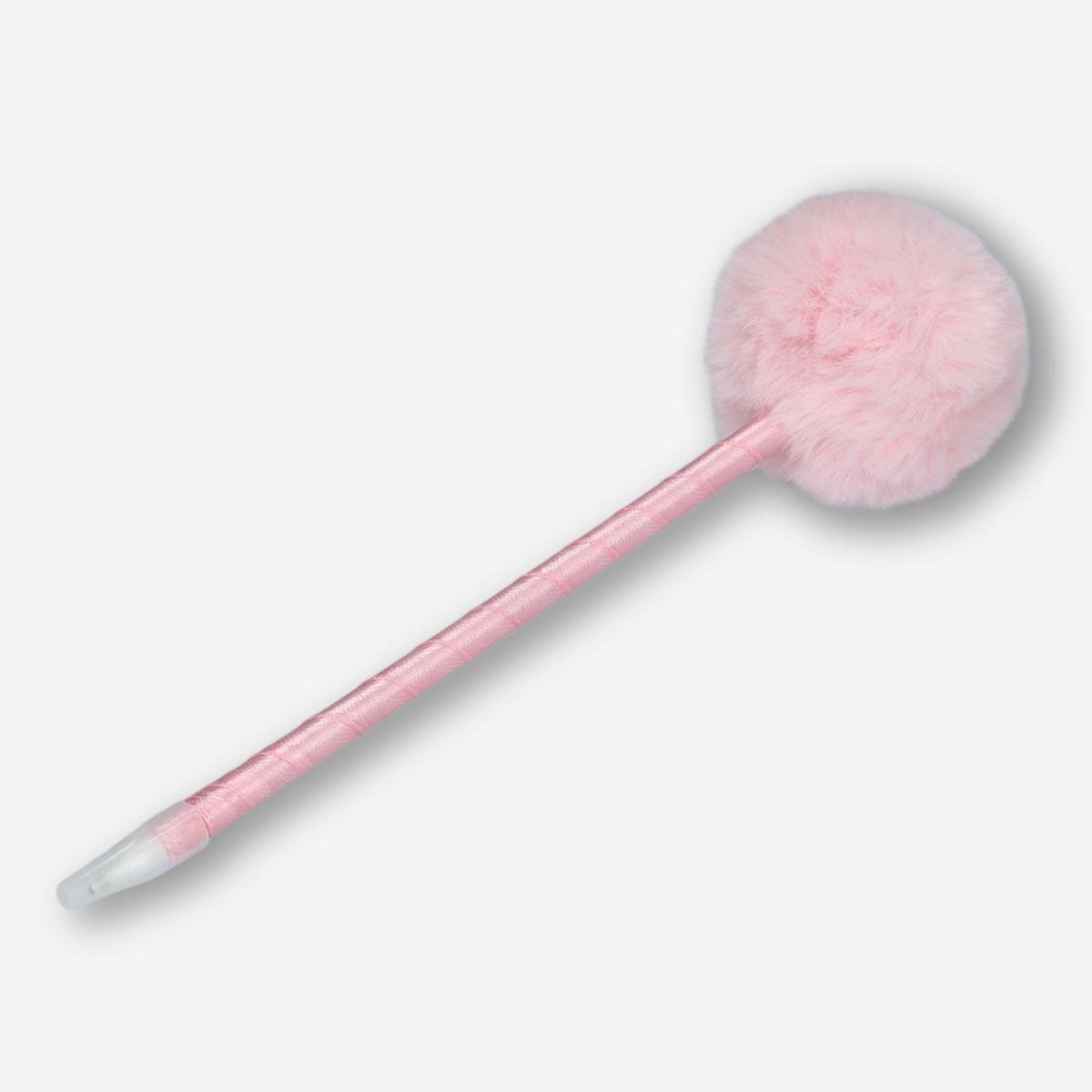 Pink pom-pom ballpoint pen