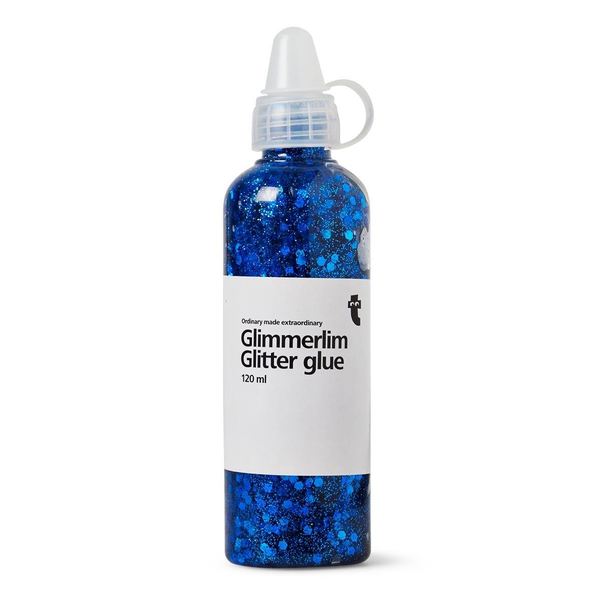 Blue glitter glue