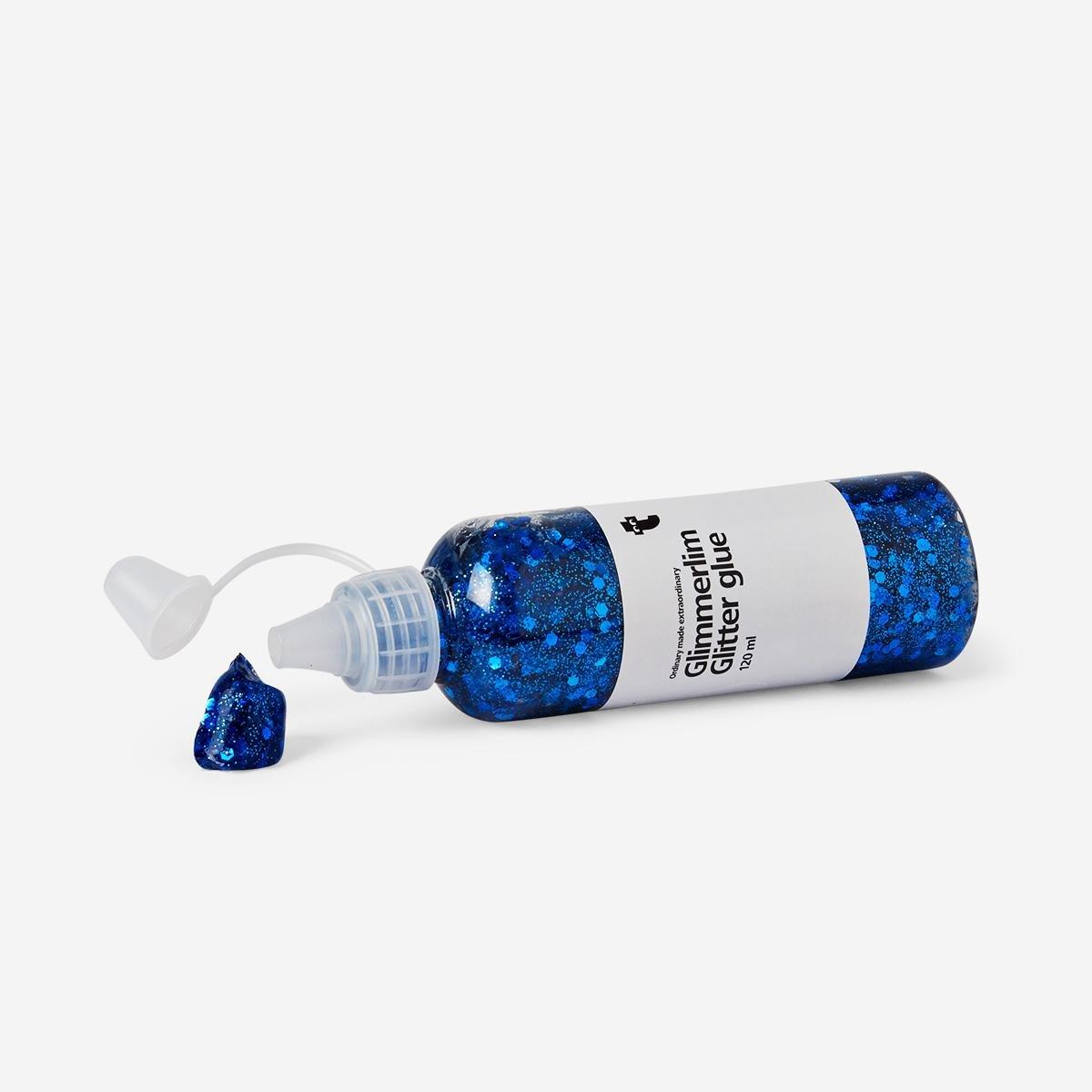 Blue glitter glue