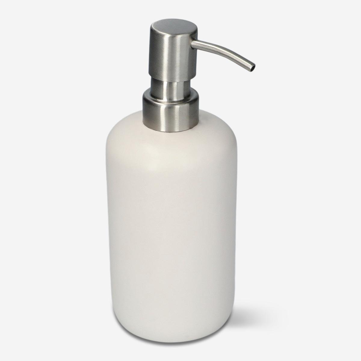 White soap dispenser