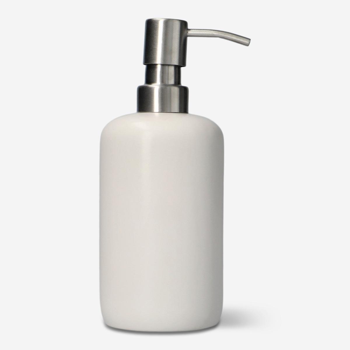 White soap dispenser