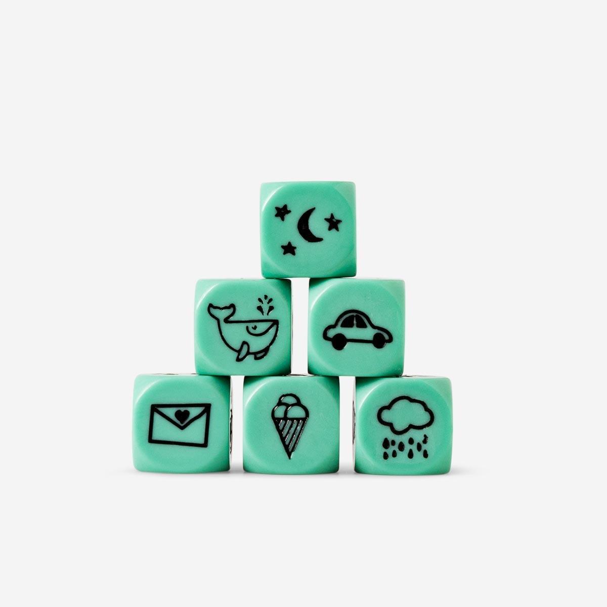 Green storyteller dice