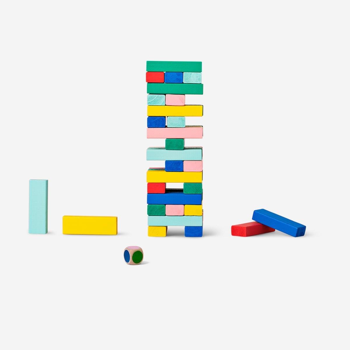 Multicolour stacking tower game