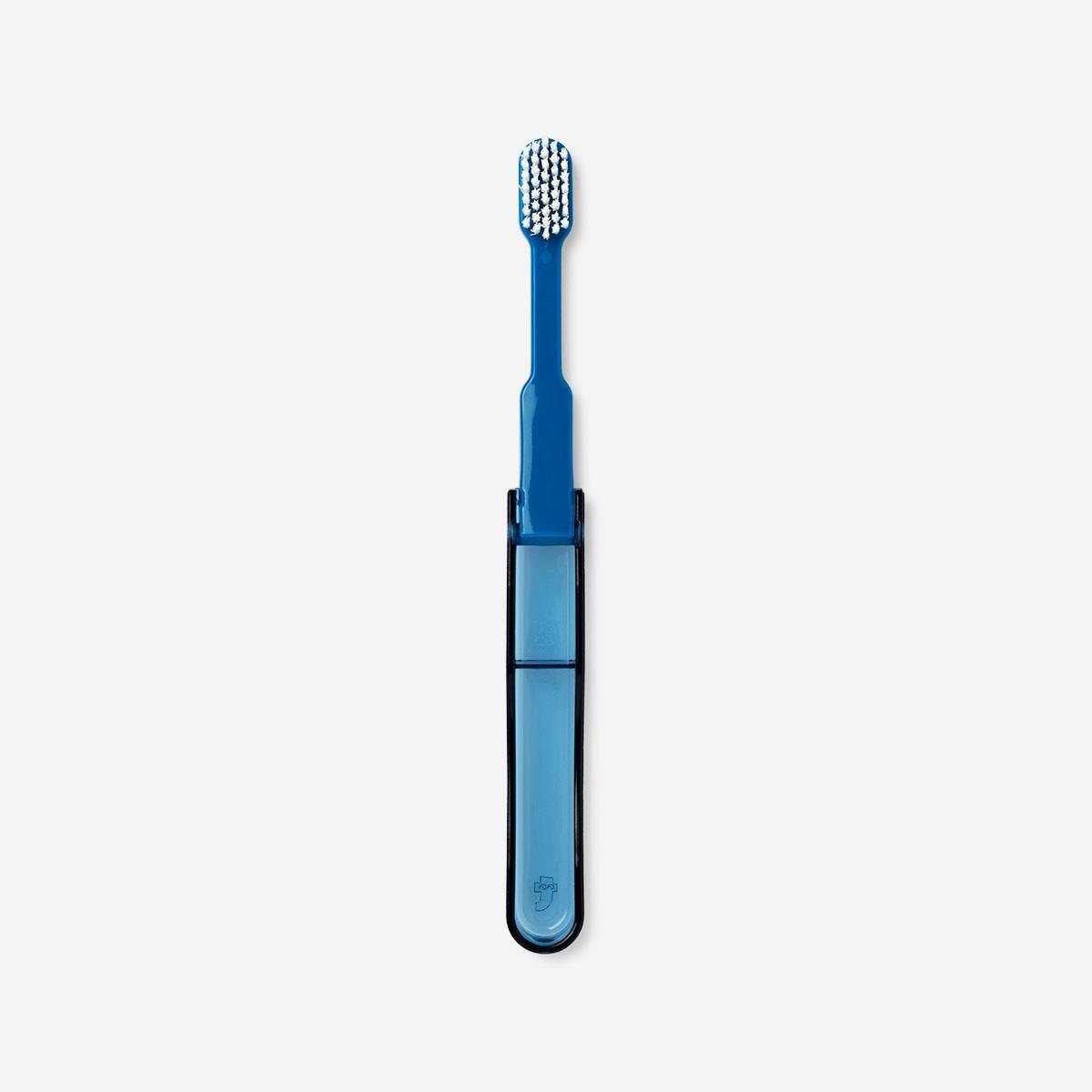 Blue portable toothbrush