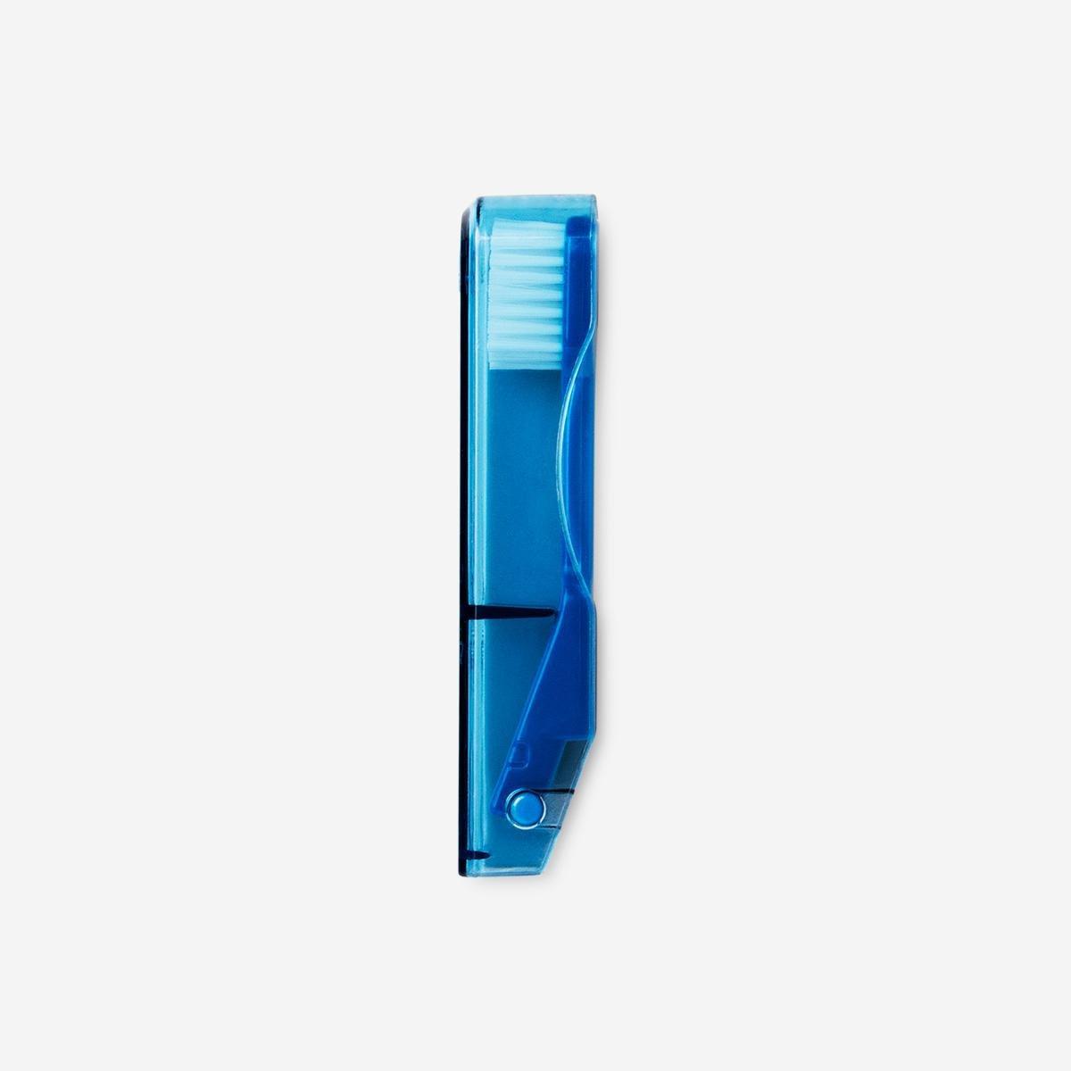 Blue portable toothbrush