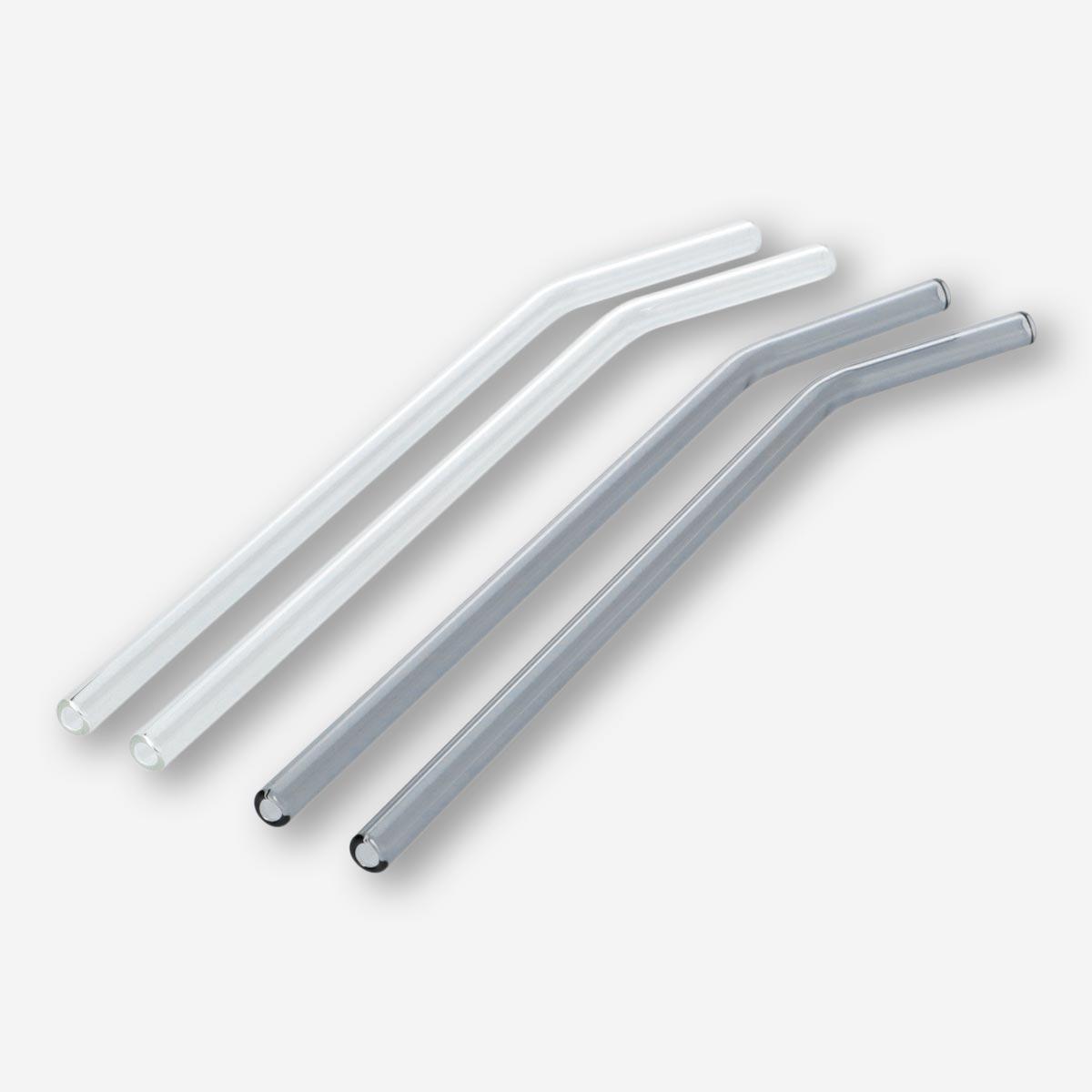 Multicolour Glass Straws. 4 Pcs