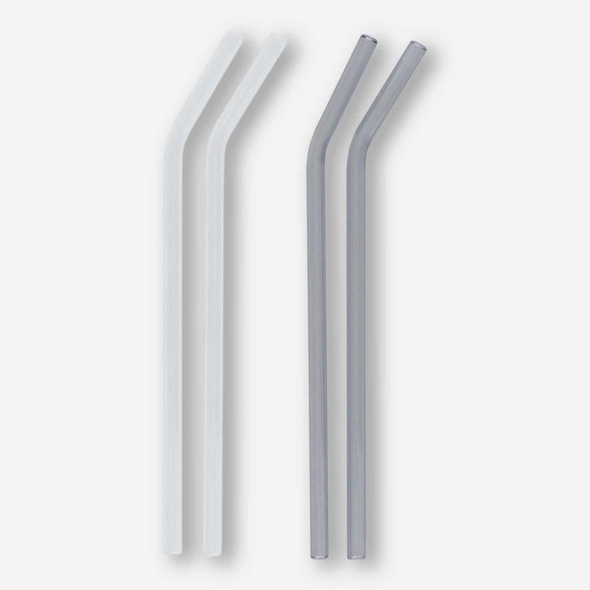Multicolour Glass Straws. 4 Pcs
