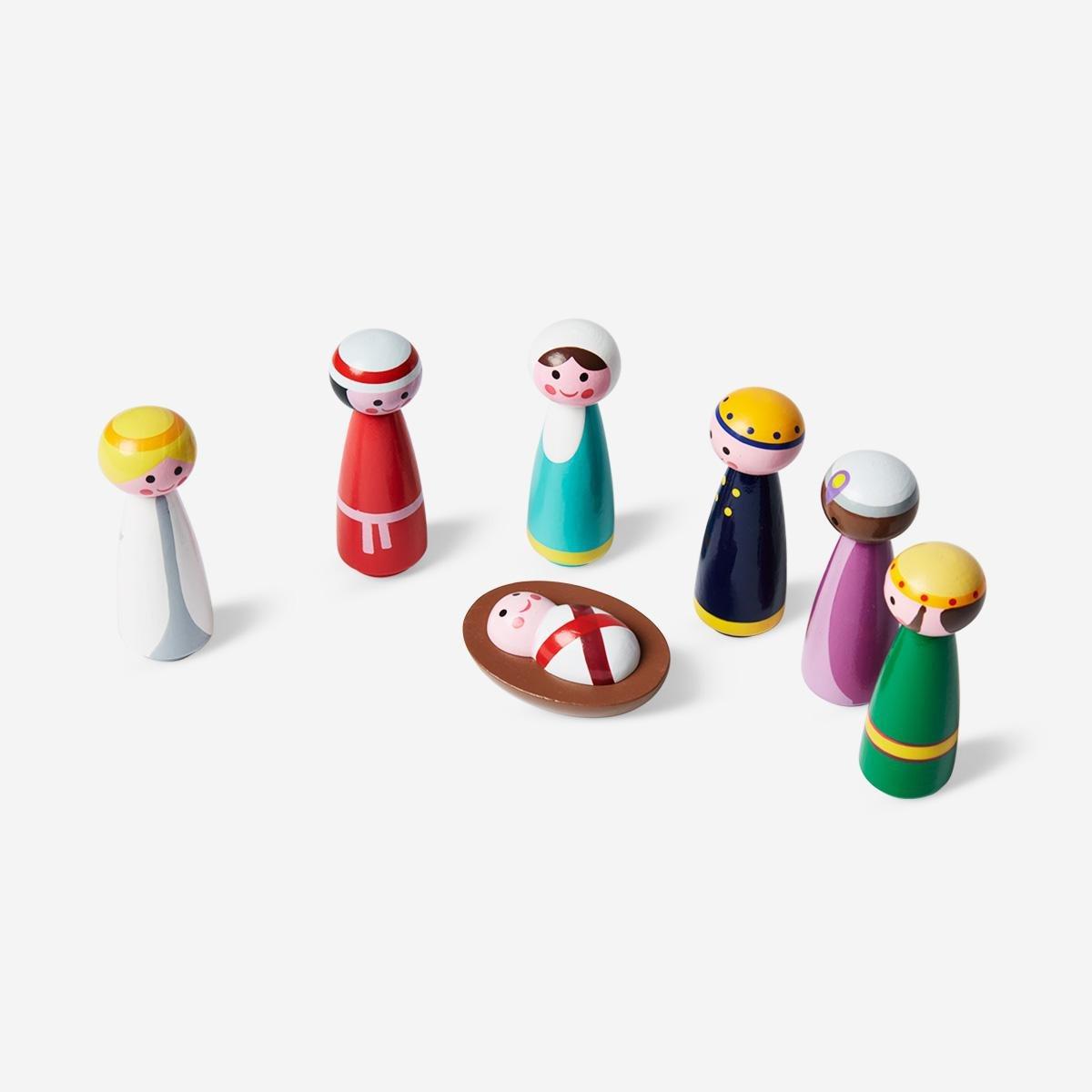 Wooden nativity play