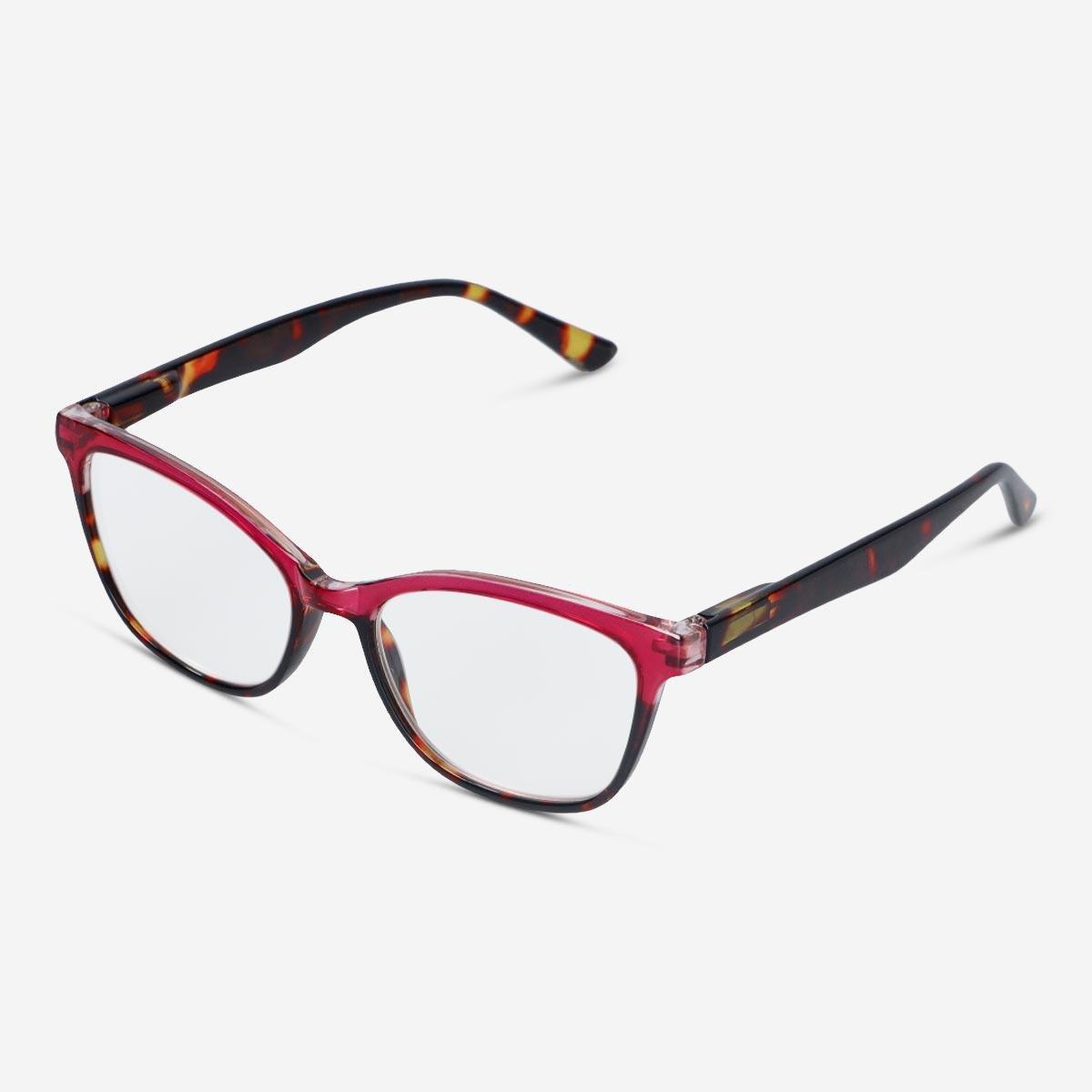 Pink reading glasses. + 2.5