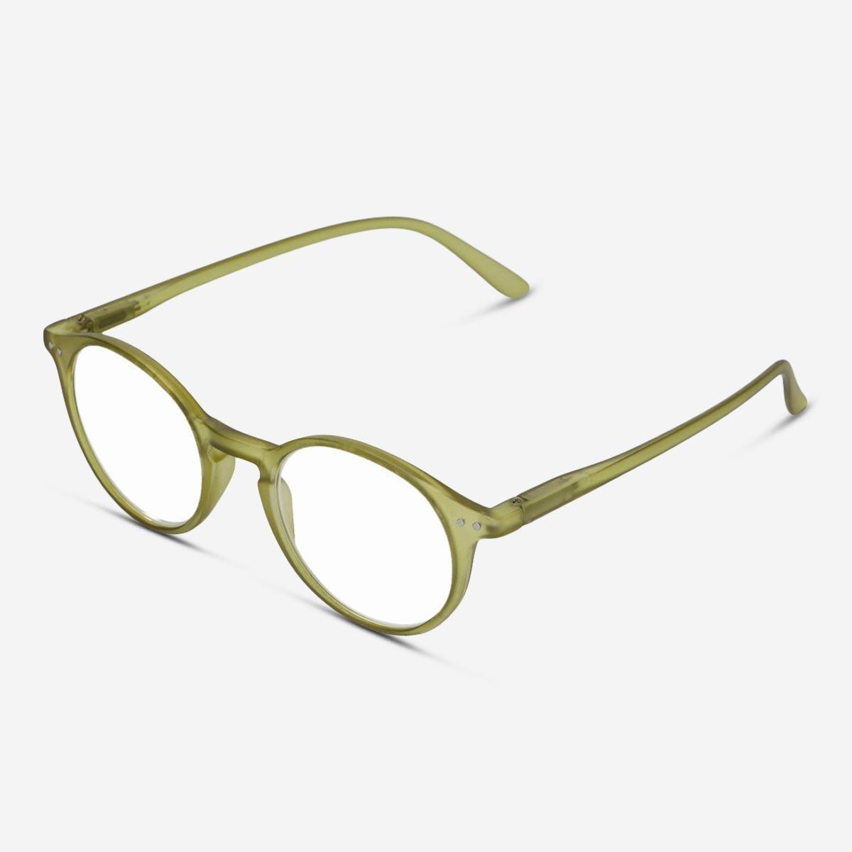 Green reading glasses. + 3.0