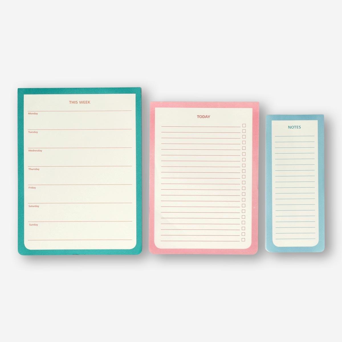 Multicolour planner pads