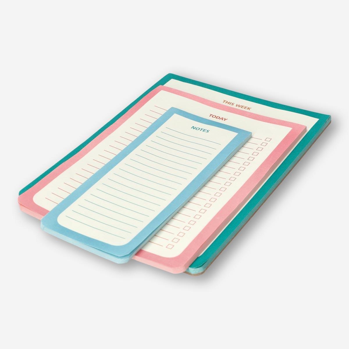 Multicolour planner pads