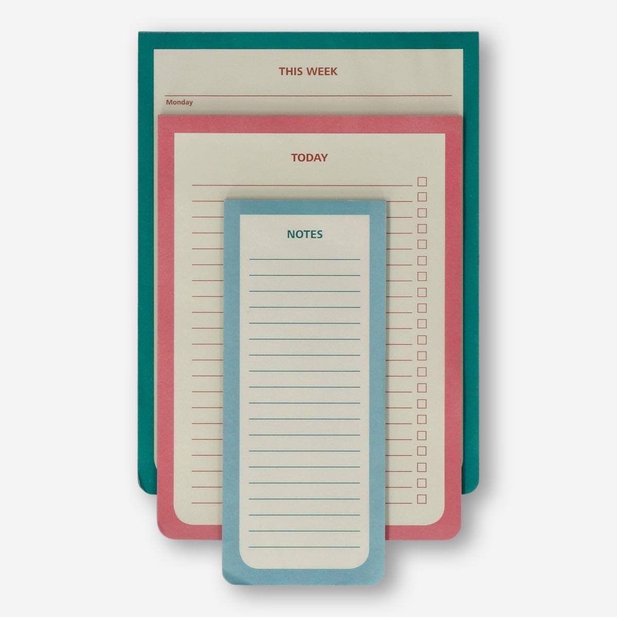 Multicolour planner pads