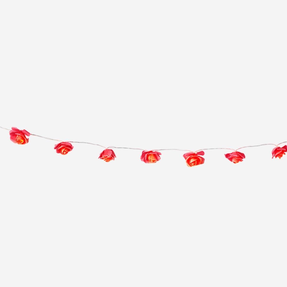 Red rose string lights. 285 cm
