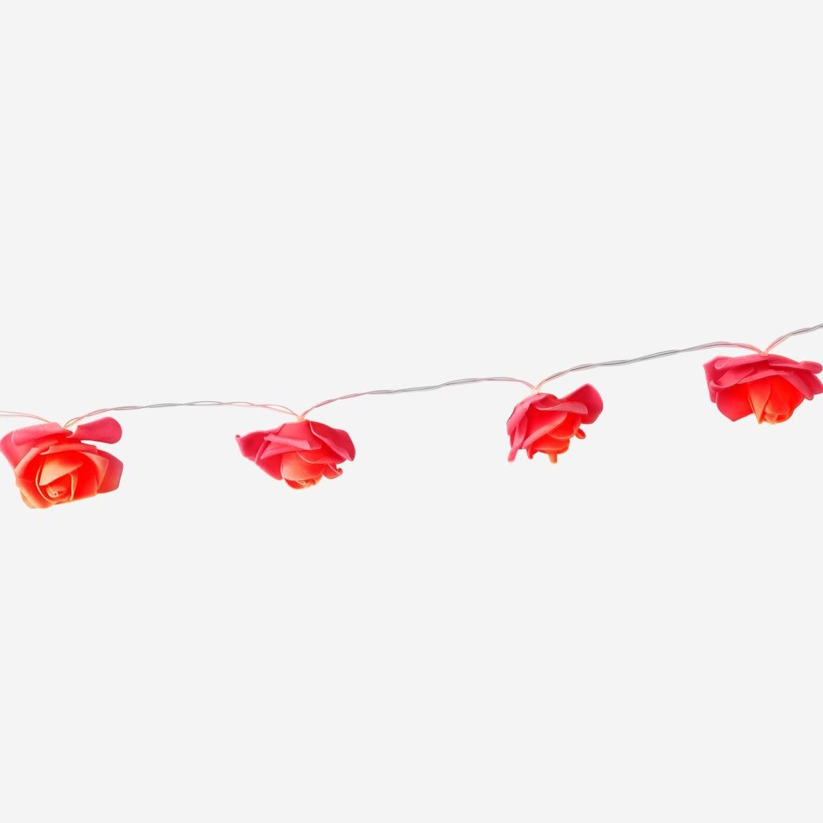 Red rose string lights. 285 cm