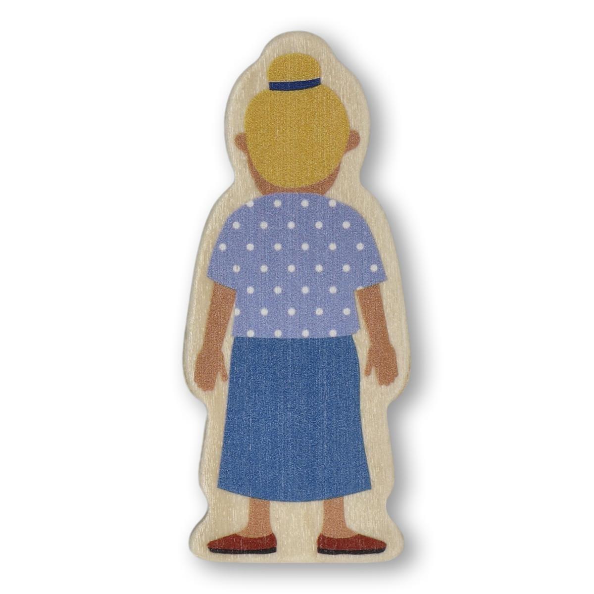 Blue wooden doll