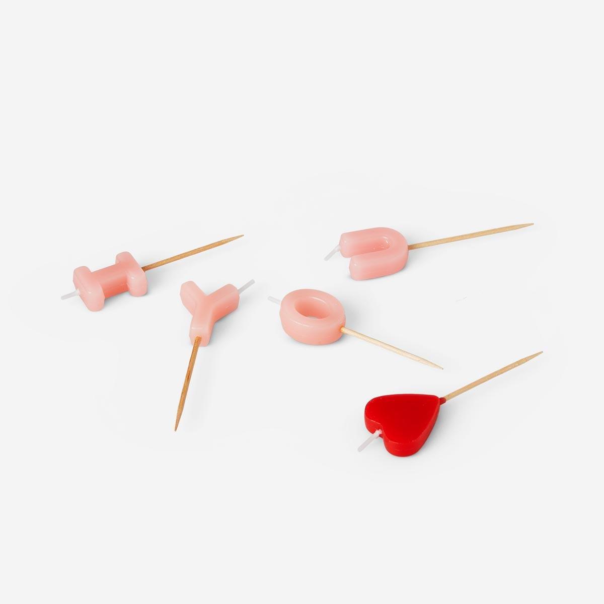 Pink cake candles
