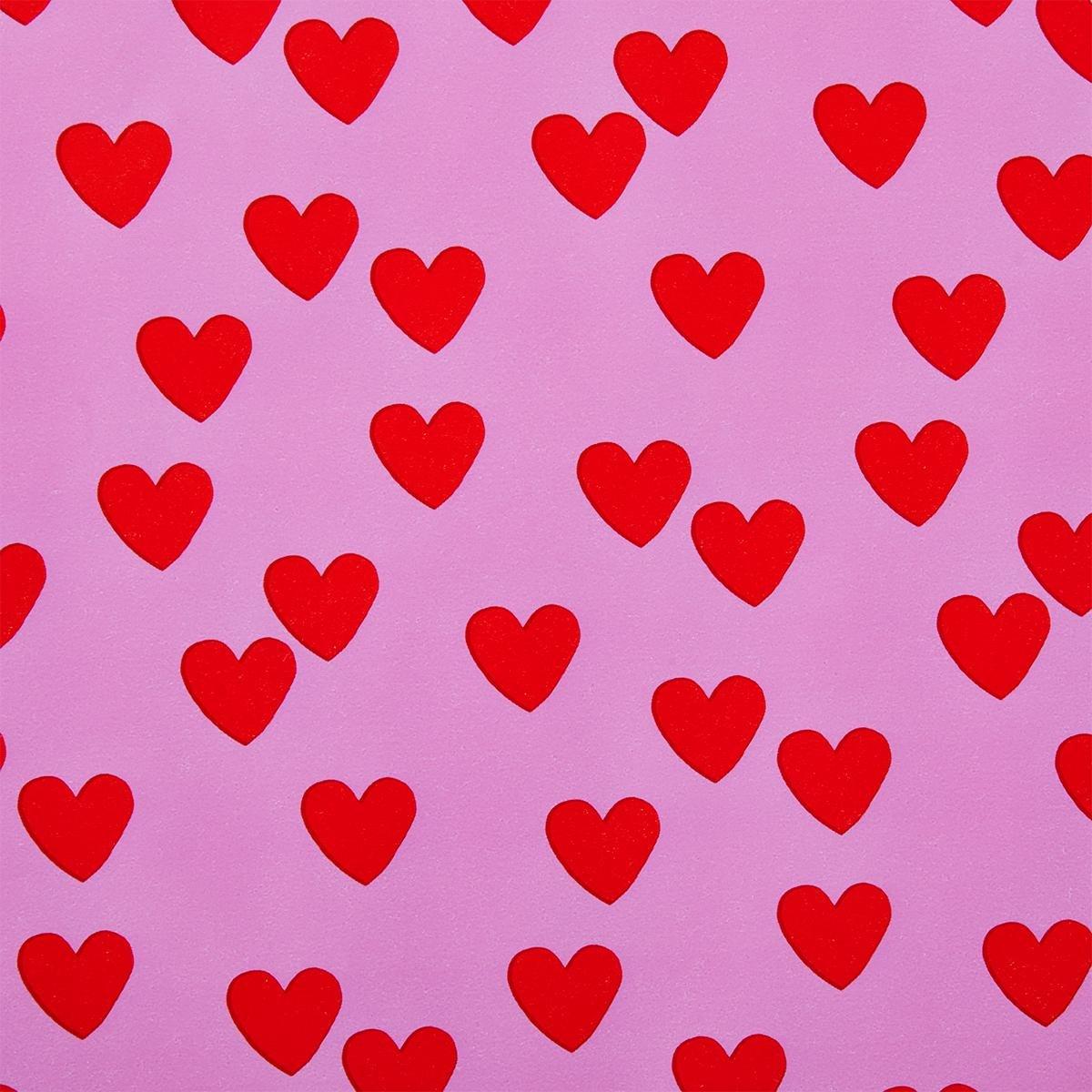 Pink heart wrapping paper