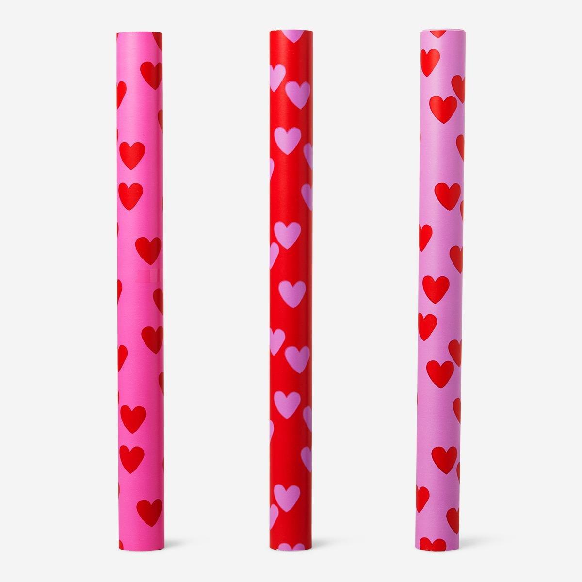 Pink heart wrapping paper