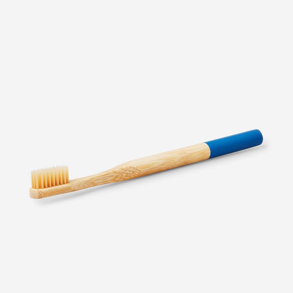 Wooden blue toothbrush