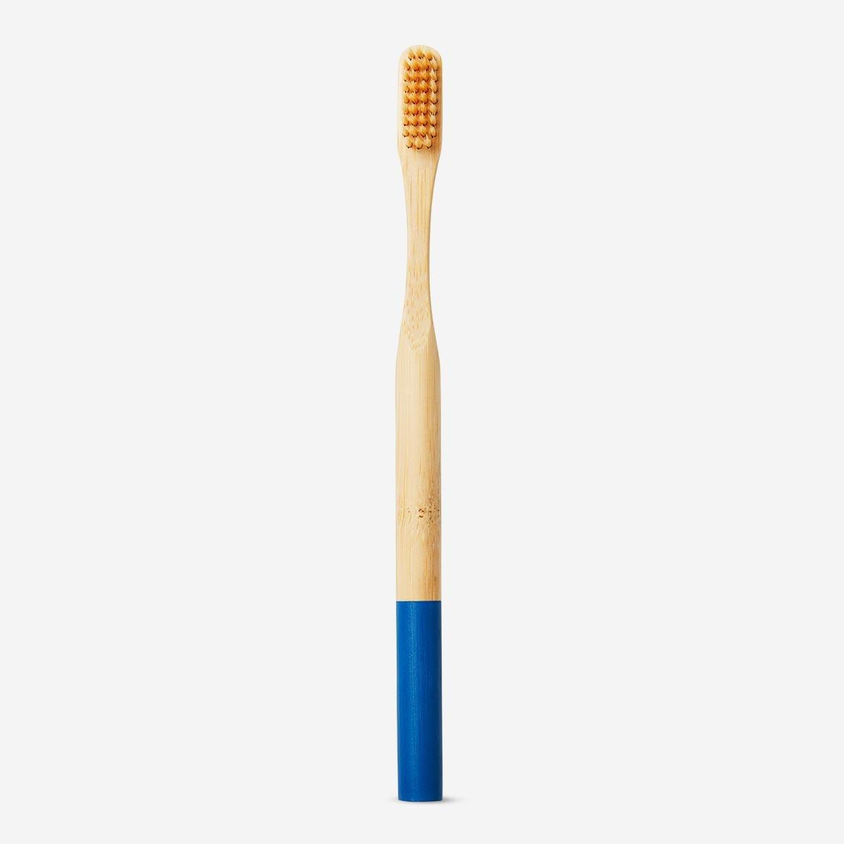 Wooden blue toothbrush