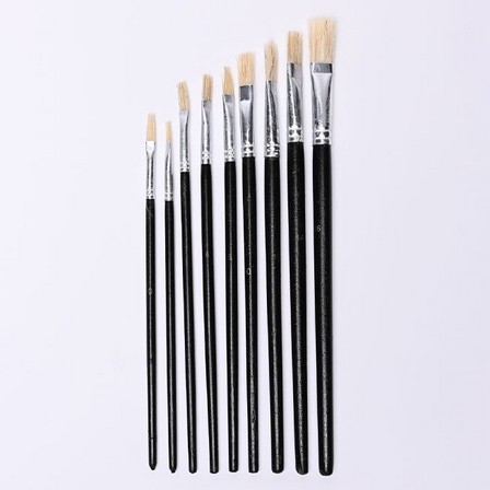 Black hobby paint brushes