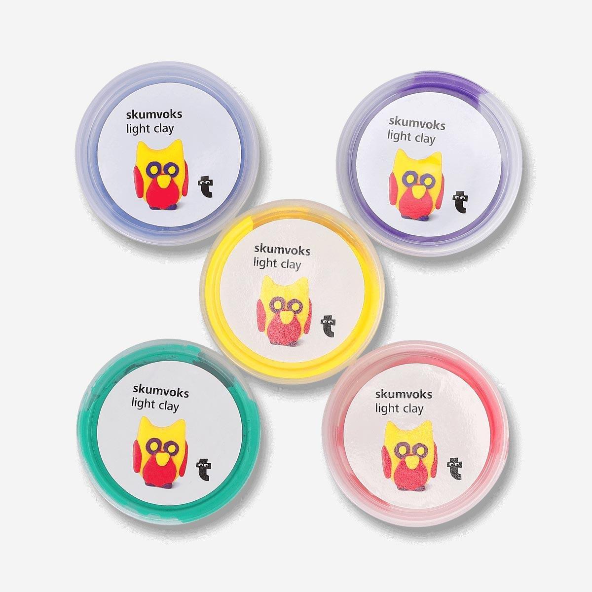 Multicolour light clay. 5 pcs