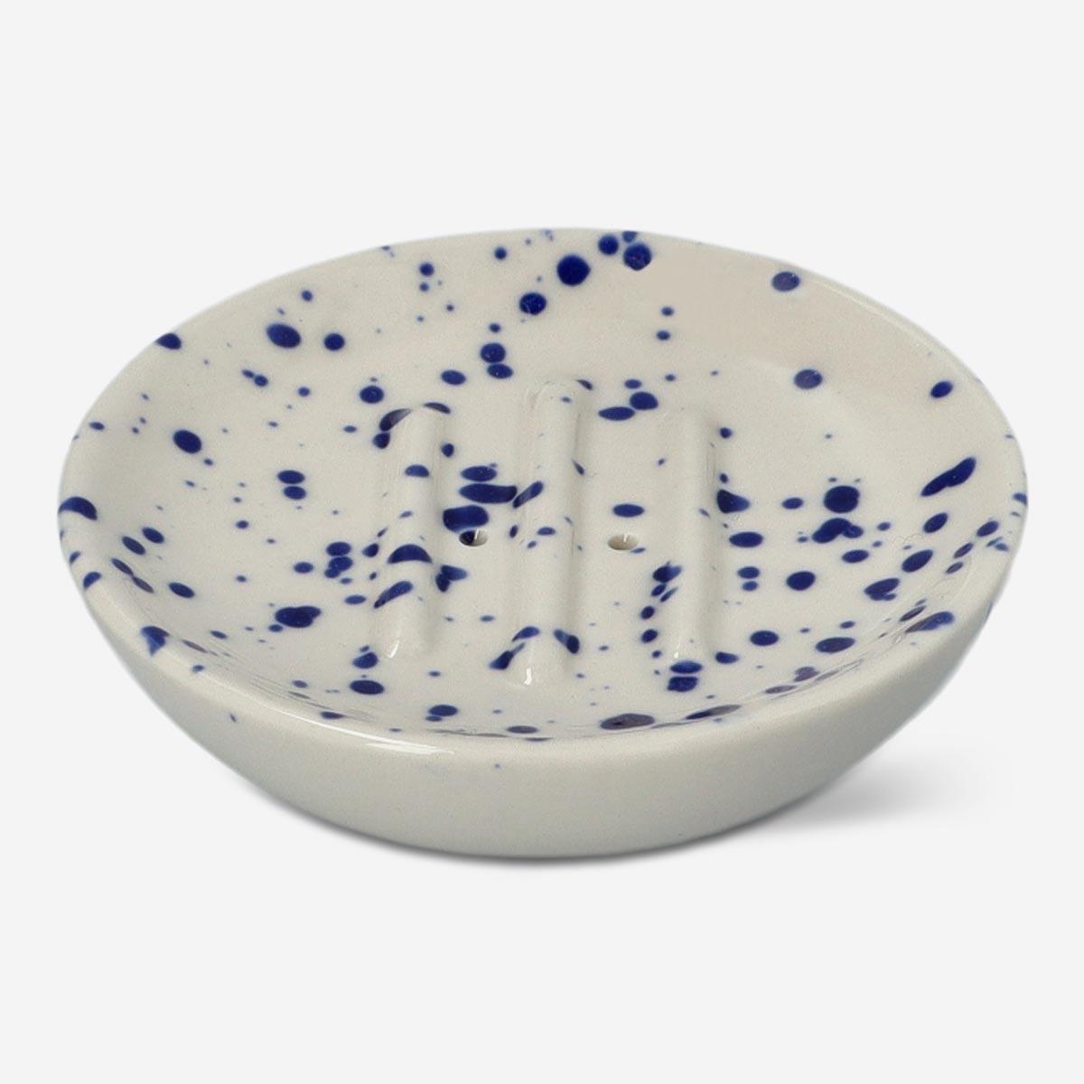 Blue pattern soap dish
