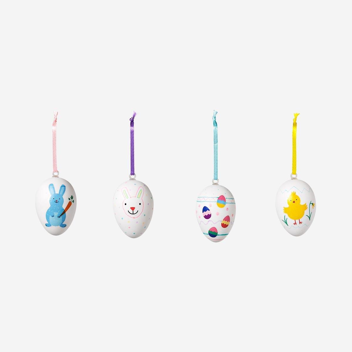 Multicolour diy decorative eggs. with stickers and markers
