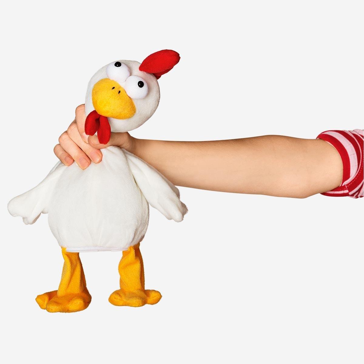 White Rowdy Rooster. Dances And Sings