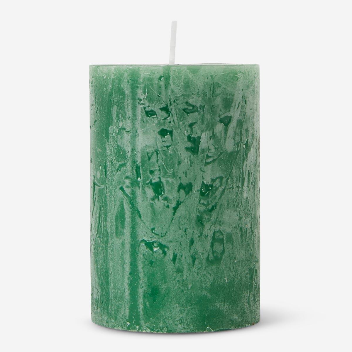 Turquoise pillar candle. 9 cm
