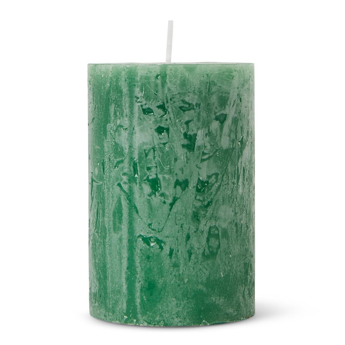 Turquoise pillar candle. 9 cm