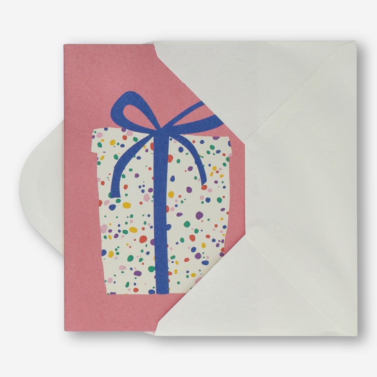 Pink birthday card with envelope