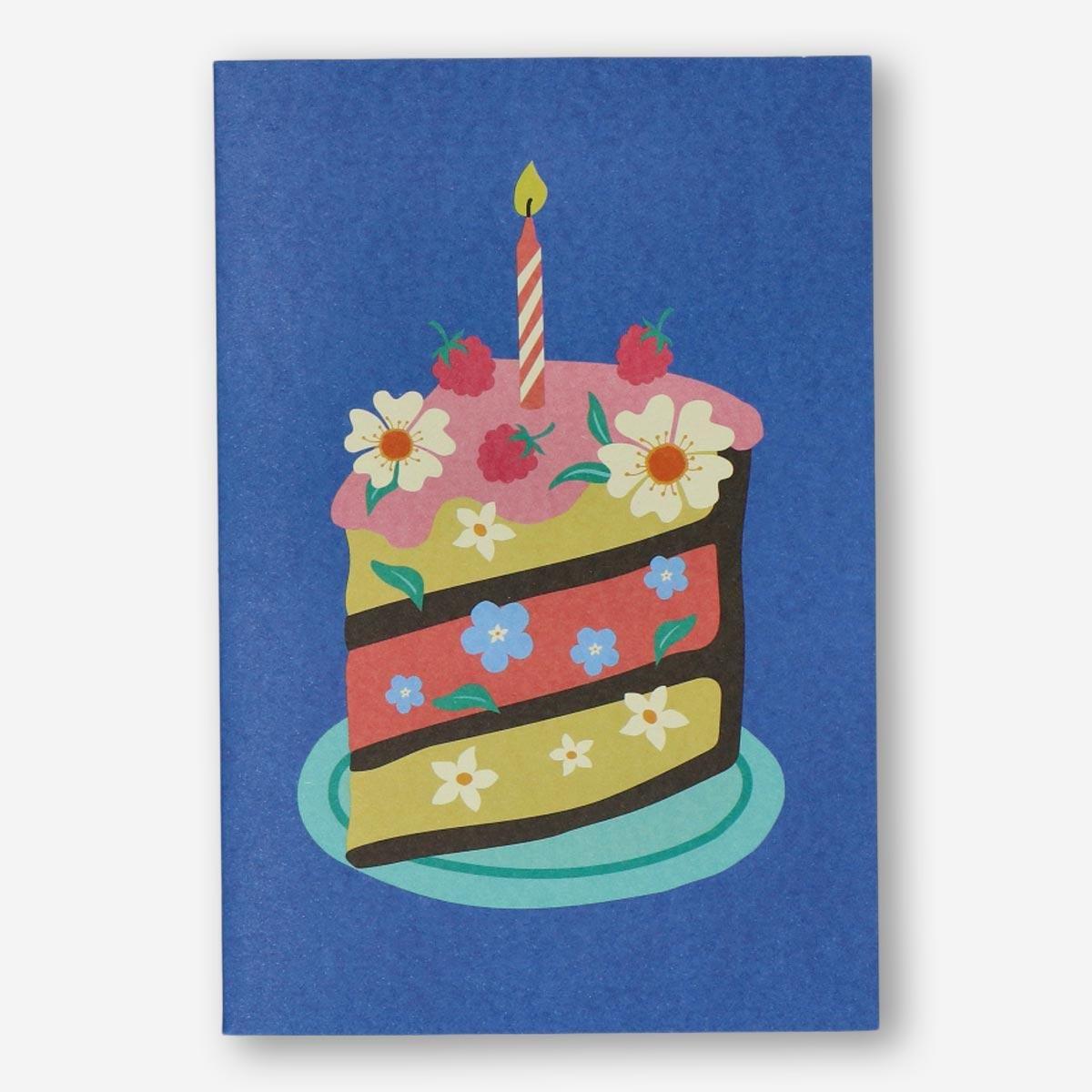 Blue birthday card with envelope