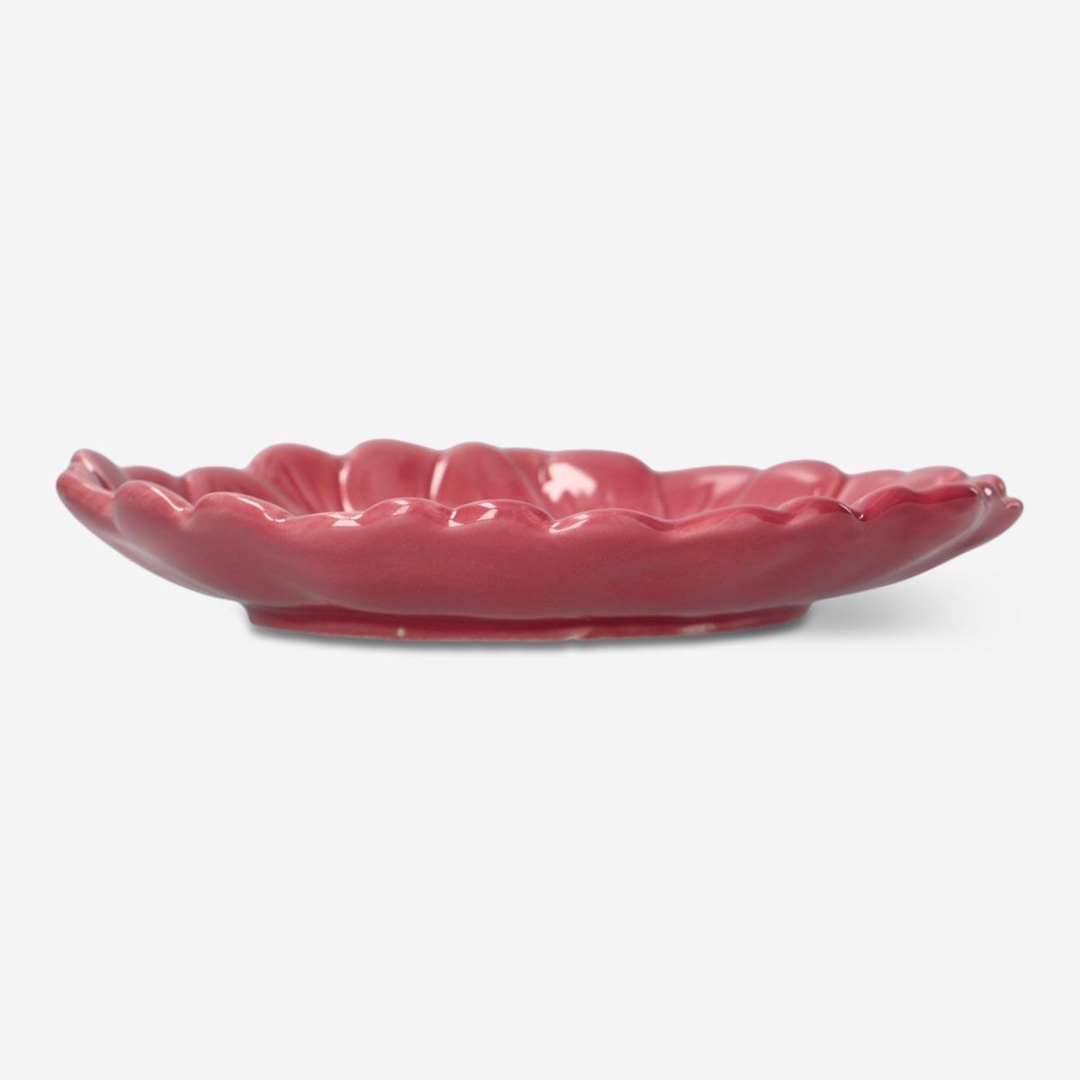Red serving dish