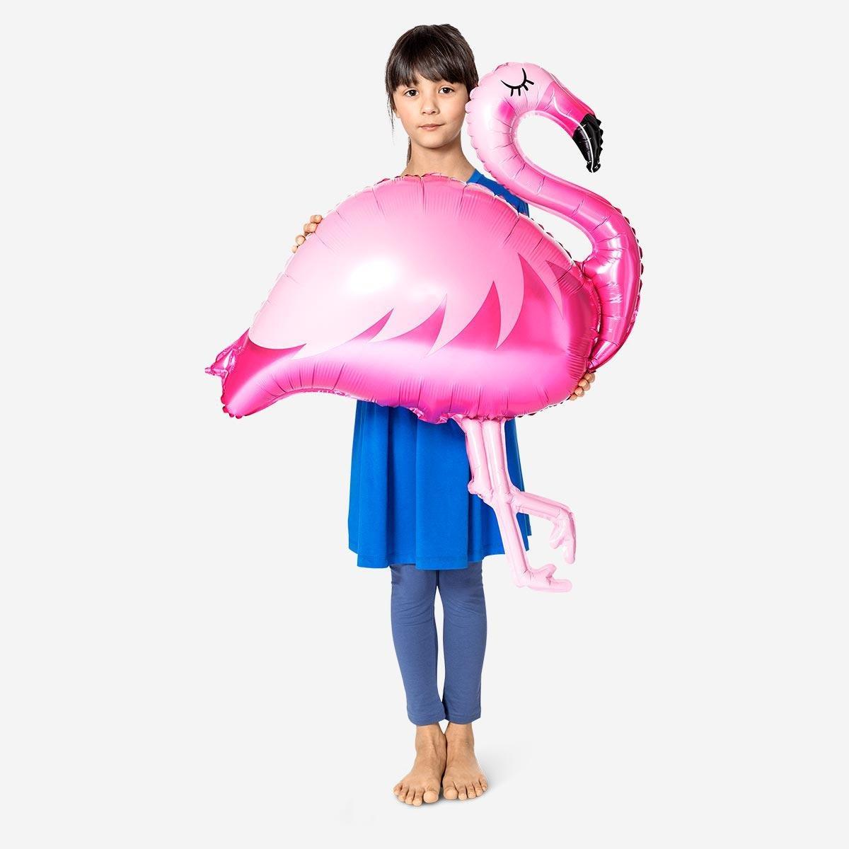 Pink flamingo foil balloon