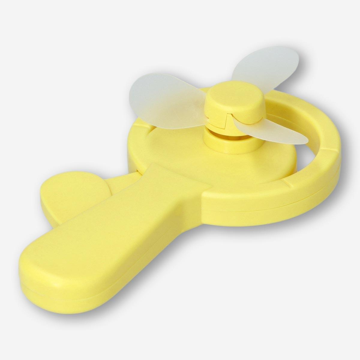 Yellow hand-held fan