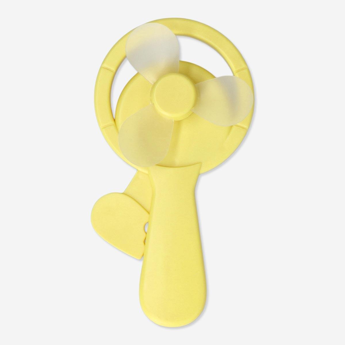 Yellow hand-held fan