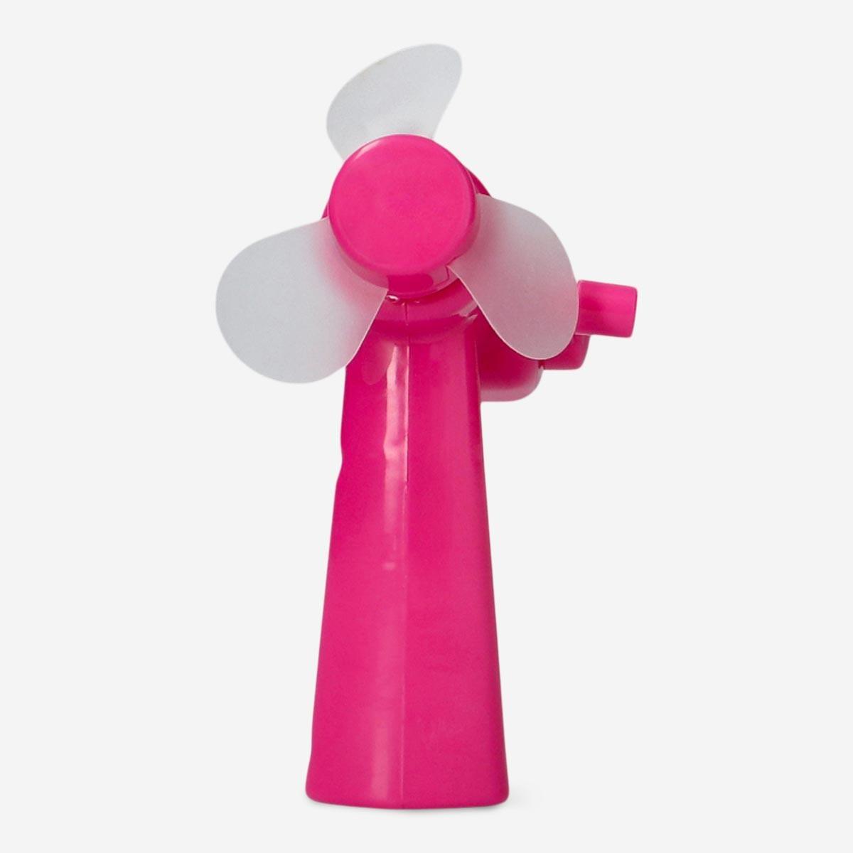 Pink fan with crank handle