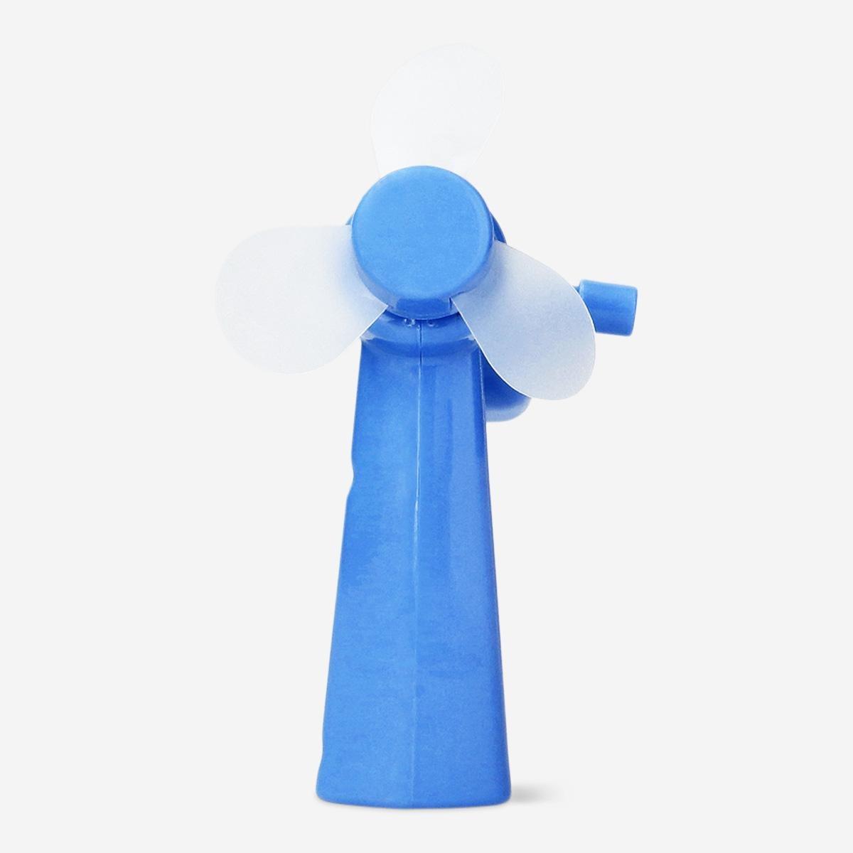 Blue fan with crank handle