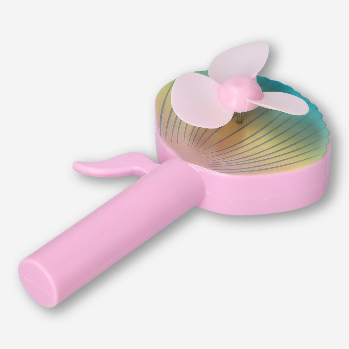 Pink hand-held fan