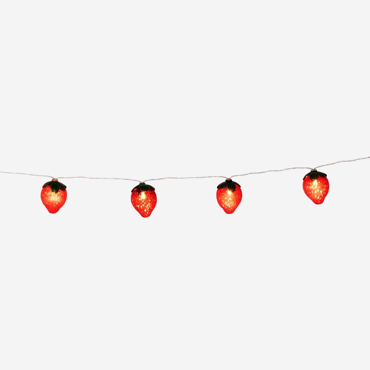 Red string lights. 285 cm